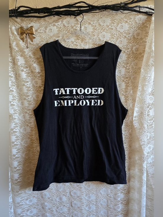 Steadfast Brand Other - Tattooed and Employed Black Muscle Tee - Steadfast Brand